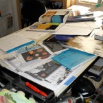 My drawing table at the start of the Meet the Planets illustration process