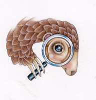 Pangolin w/ Magnifying Glass<br/>Finished Art